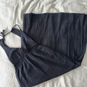 Black Eyelet Halter Maxi Dress